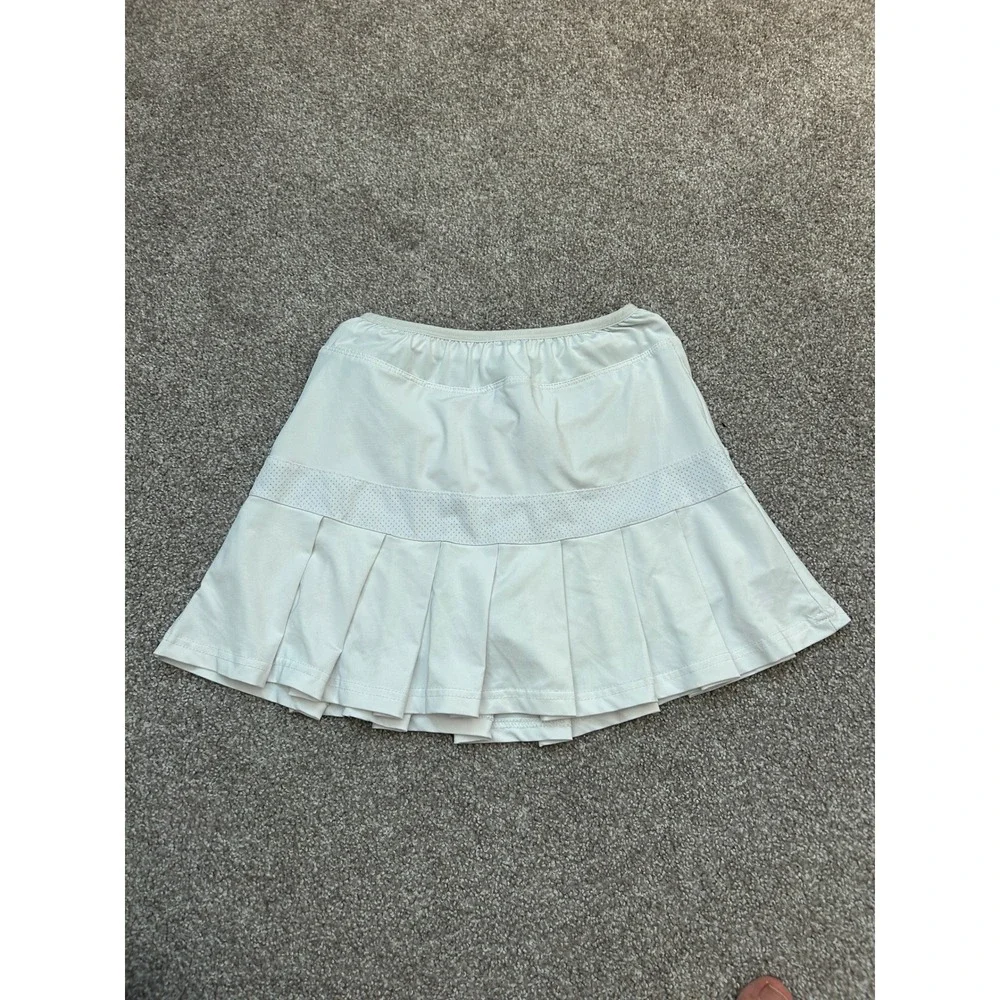 Vintage Sexy Tennis Skort Womens Large White‎ Excellent Mesh Drawstring